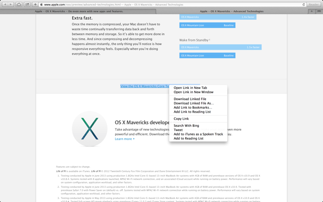 Safari right click