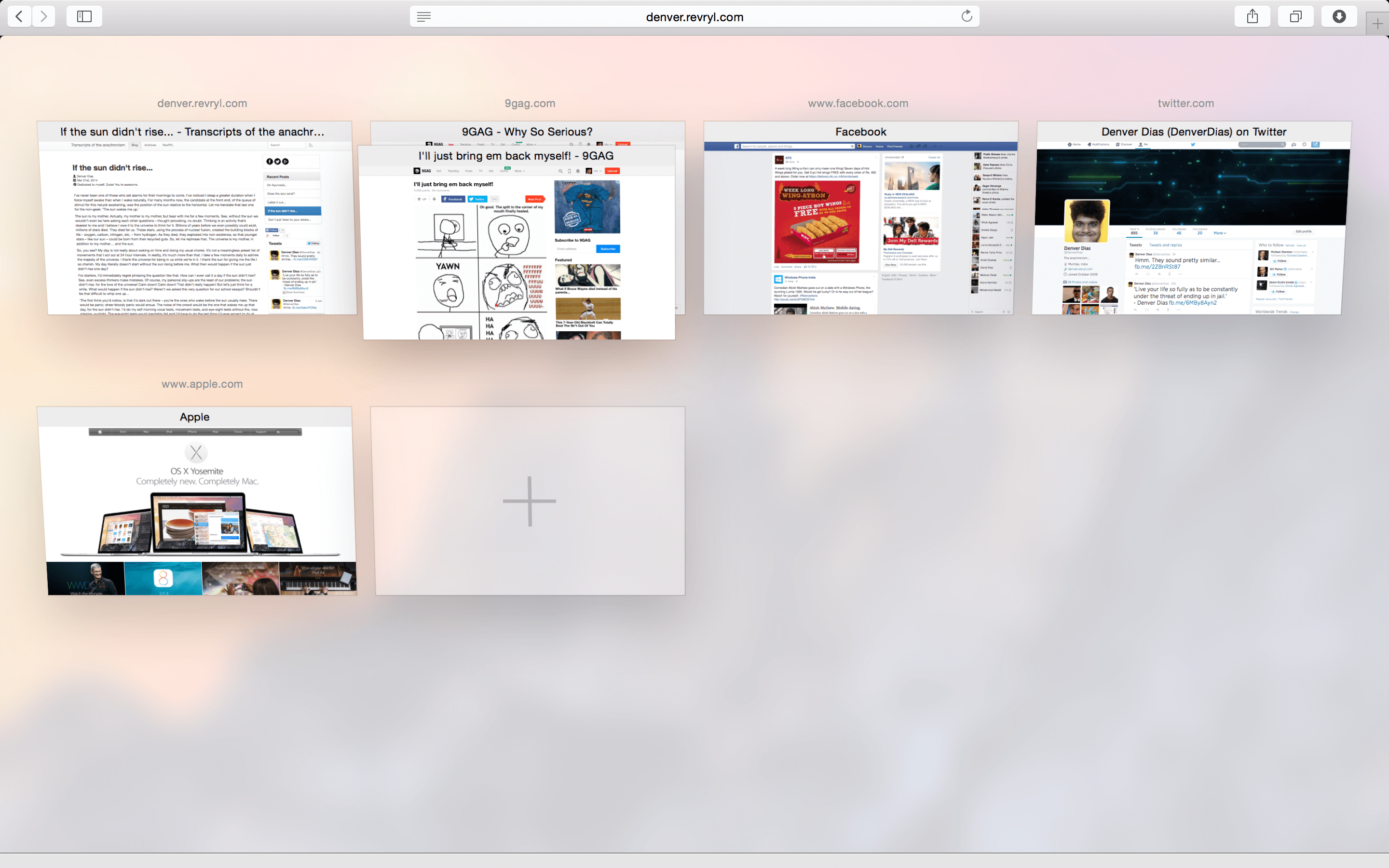 Safari's tab view
