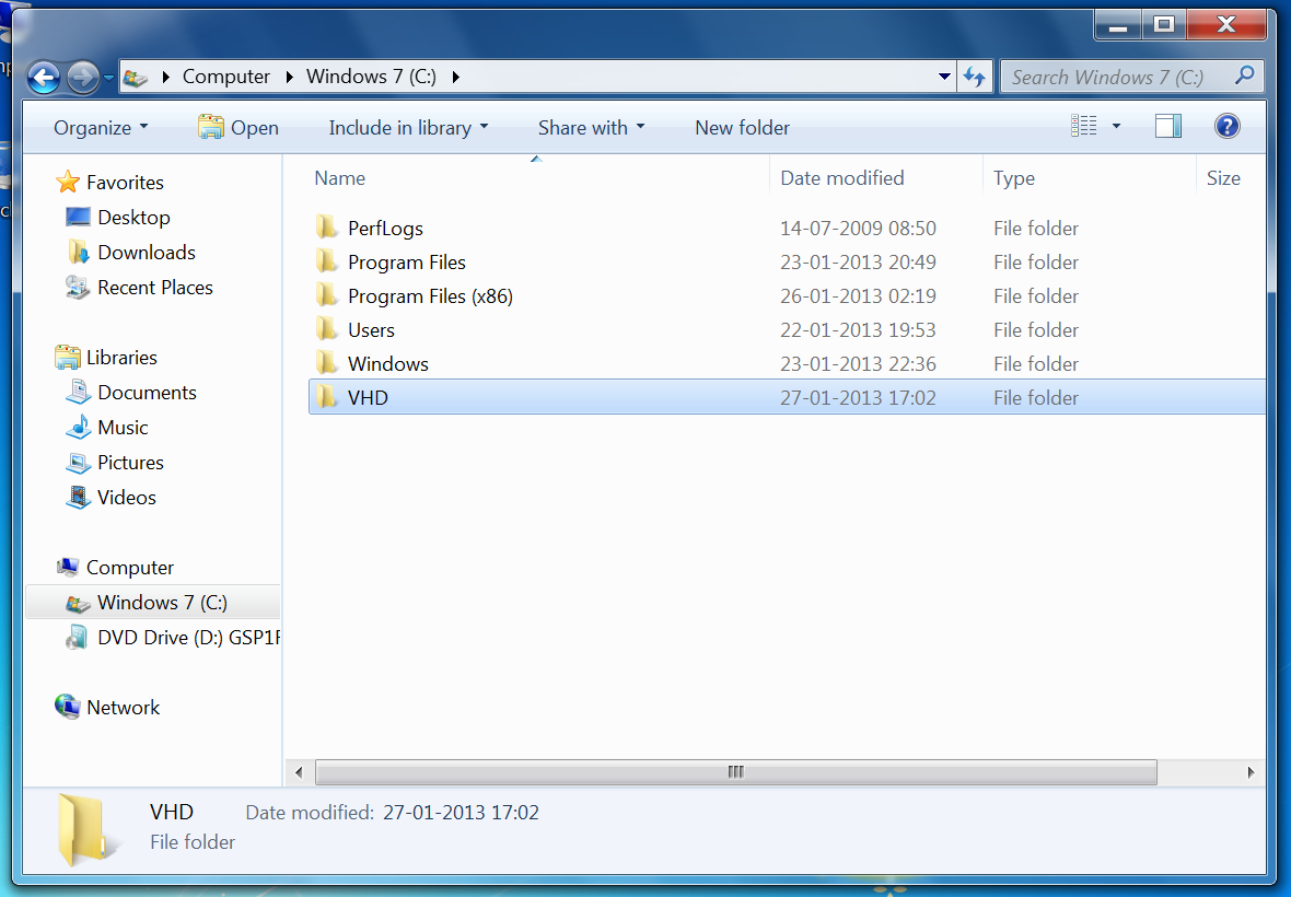 Folder creation