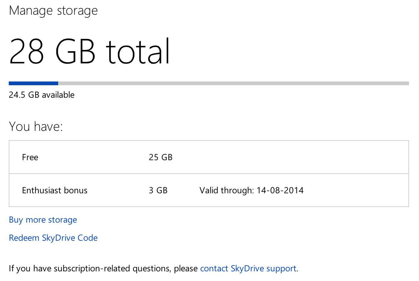Extra SkyDrive Storage