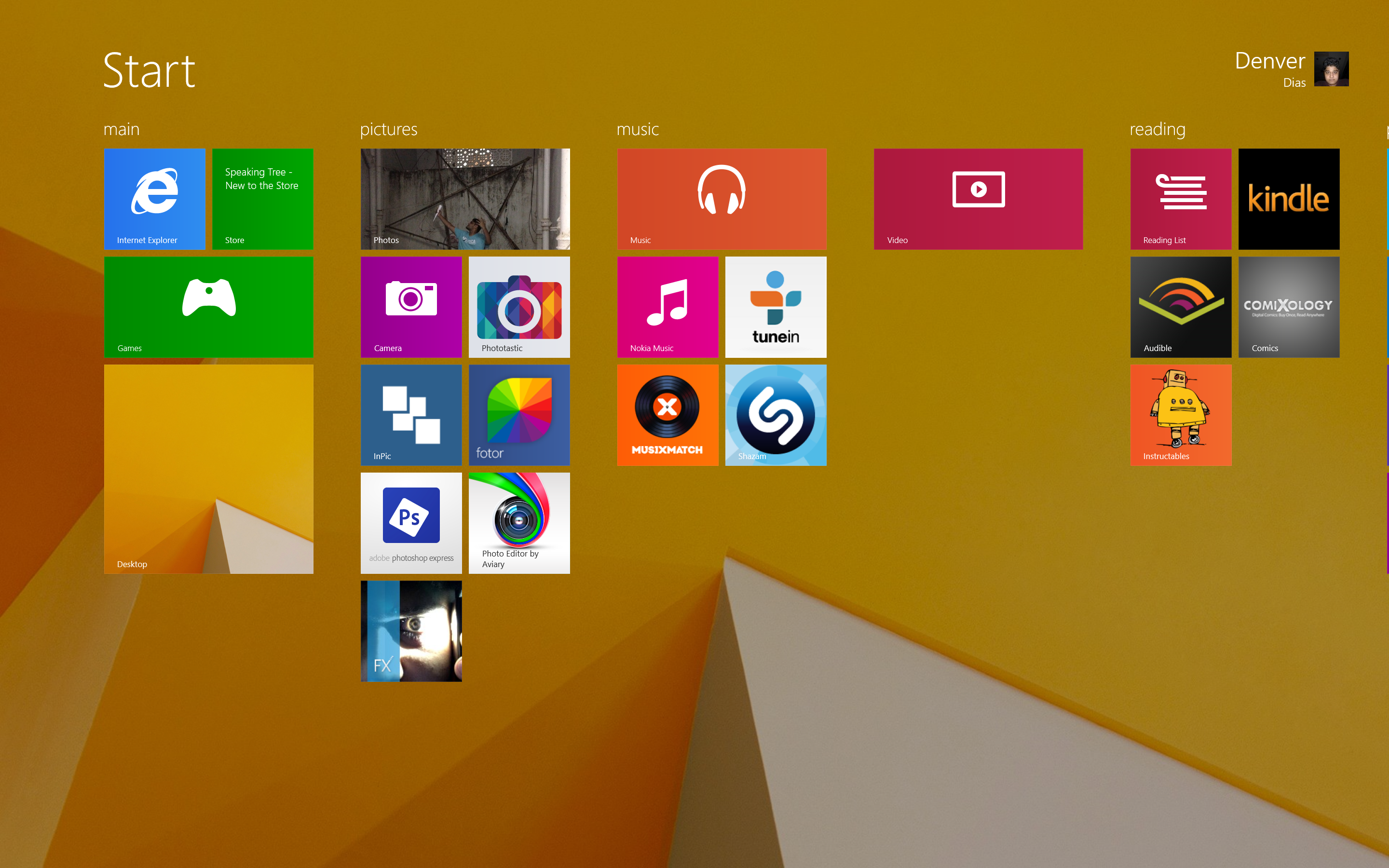 Windows 8 Start Screen