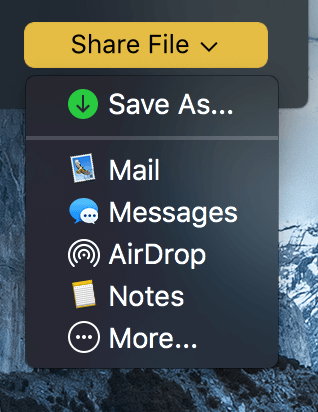 Encrypto Share Menu