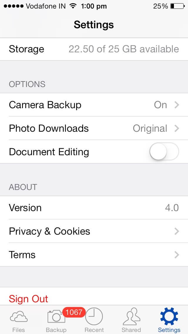 Enable Camera Backup