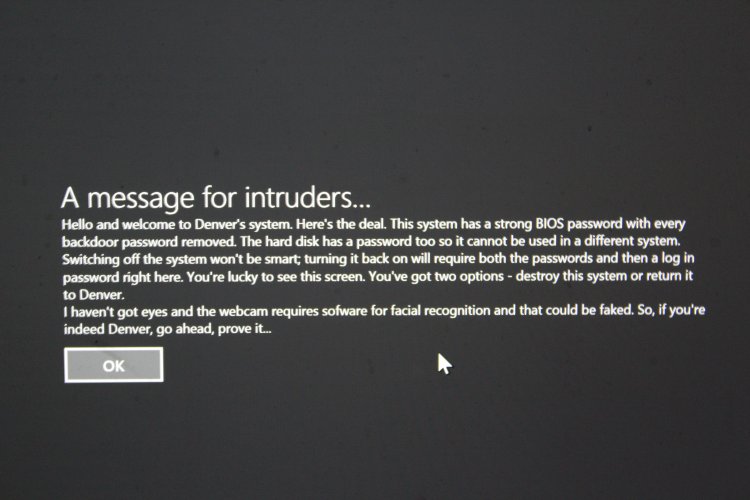 Login warnings for Windows...
