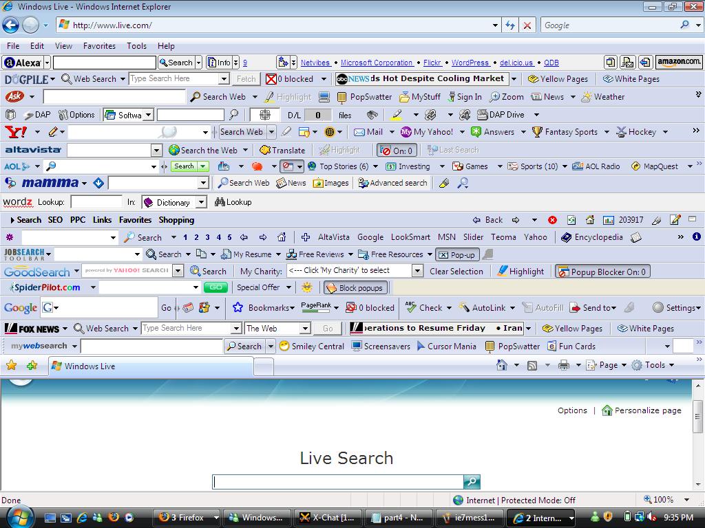 Internet Explorer - the problem with it...