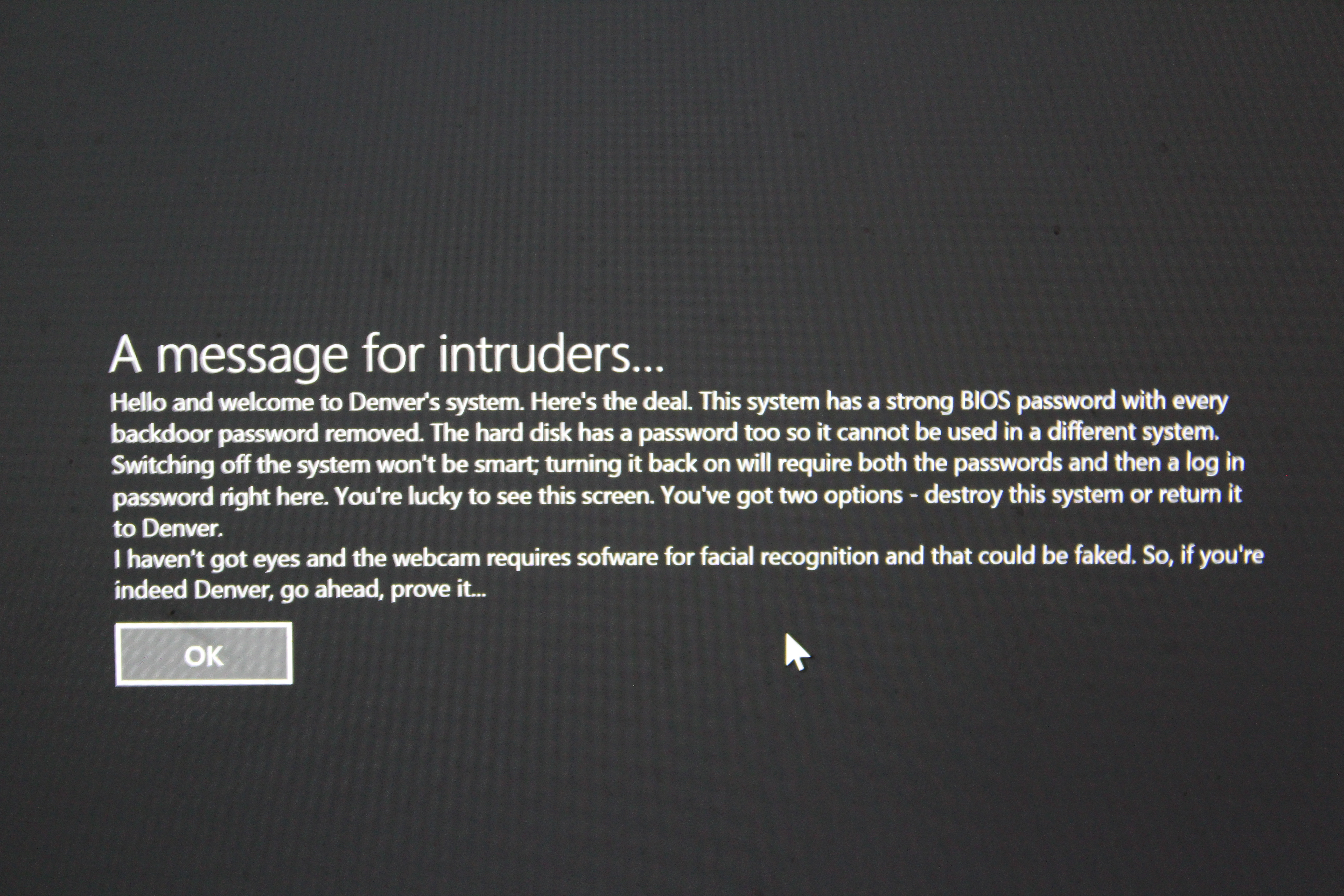 Login warnings for Windows...